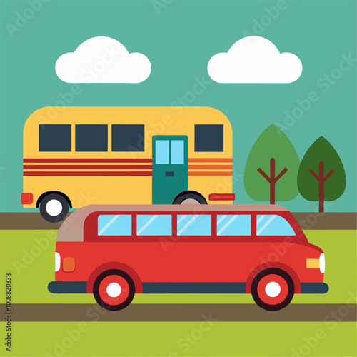 vector illustration of school bus