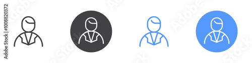 Scientist icon Thin outline art symbol