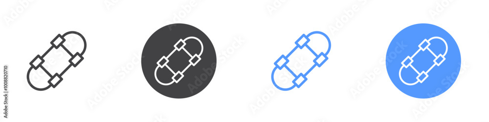 Skateboard icon Thin outline art symbol Skateboard icon Thin outline art symbol