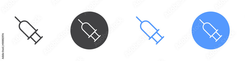 Syringe icon Thin outline art symbol Syringe icon Thin outline art symbol