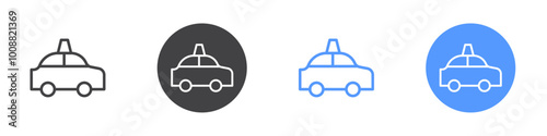 Taxi icon  Thin outline art symbol