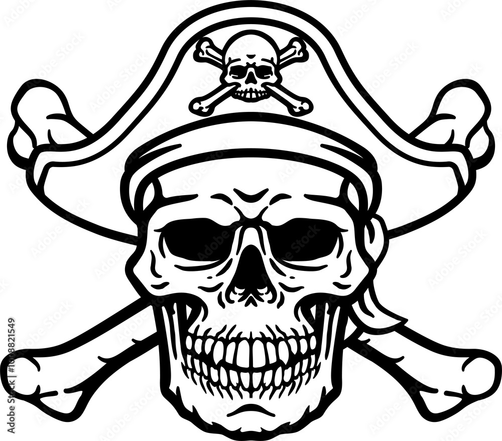 Pirate Hat Skull and Crossbones Cartoon Pirate Hat Skull and Crossbones Cartoon