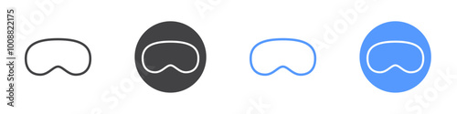 Vision pro icon Thin outline art symbol