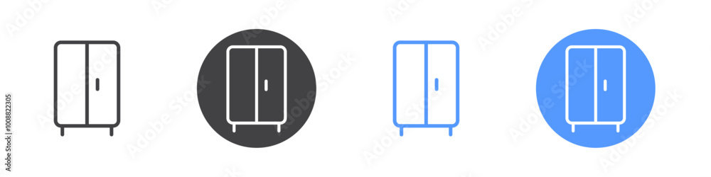 Wardrobe icon Thin outline art symbol Wardrobe icon Thin outline art symbol