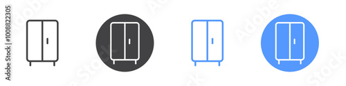 Wardrobe icon Thin outline art symbol