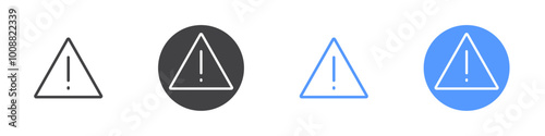 Warning icon Thin outline art symbol