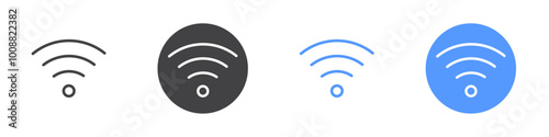 Wifi icon Thin outline art symbol