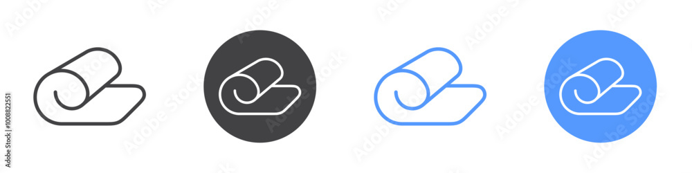 Yoga mat icon Thin outline art symbol Yoga mat icon Thin outline art symbol