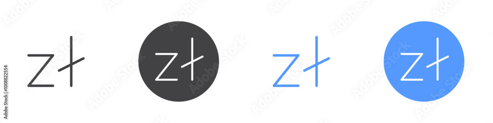 Zloty icon Thin outline art symbol Zloty icon Thin outline art symbol