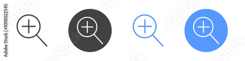 Zoom in icon Thin outline art symbol