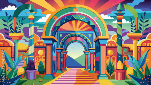 colorful fantasy landscape