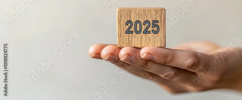 Champion hand-turning a wooden block displaying the year 2025 during the crafting process