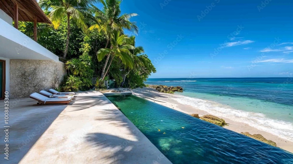 Obraz premium Beautiful Beachfront Villa with Private Access