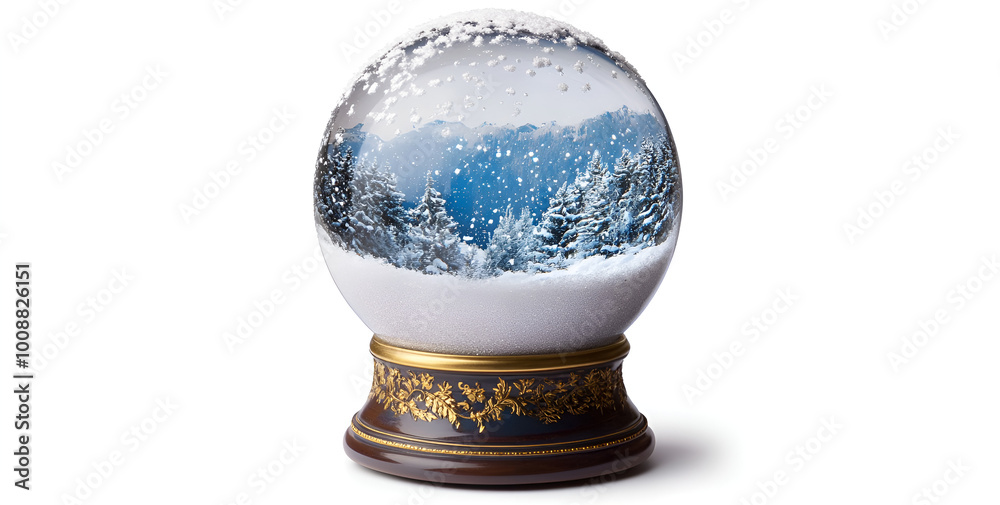 A snow globe featuring a serene snowy landscape, encapsulating a winter scene within its glass dome.
A snow globe featuring a serene snowy landscape, encapsulating a winter scene within its glass dome.