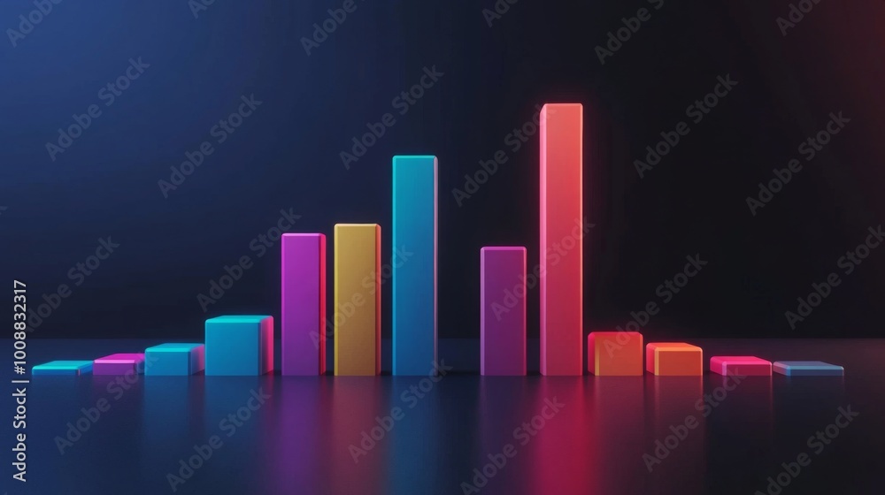 Colorful Bar Graph with Modern Design Elements Colorful Bar Graph with Modern Design Elements