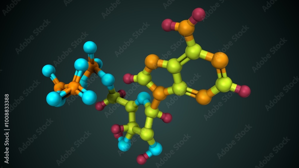 adenosine triphosphate (ATP). 3d illustration adenosine triphosphate (ATP). 3d illustration