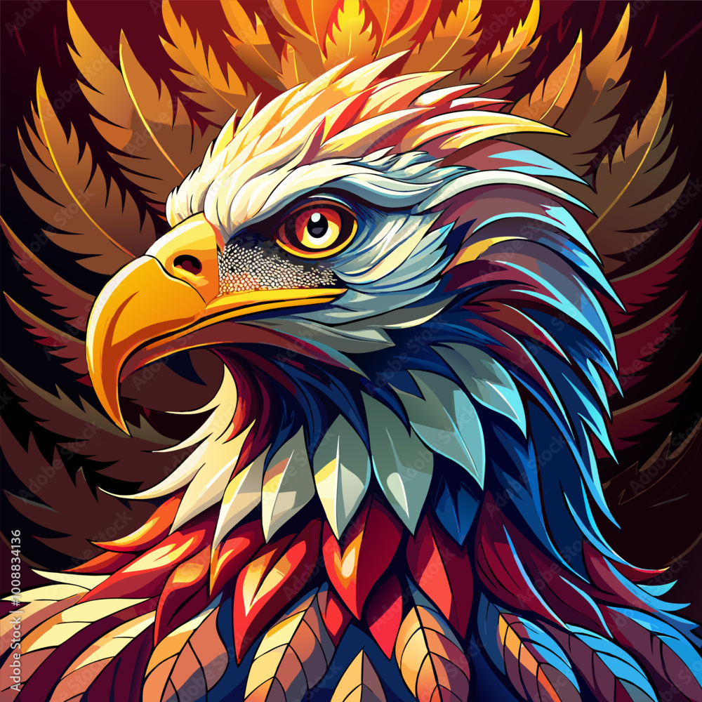 Fototapeta premium american eagle with blue background