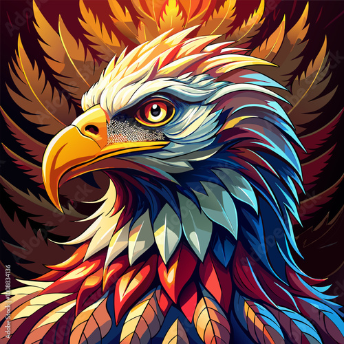 american eagle with blue background