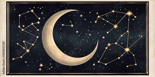 A serene night sky illustra...