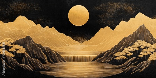 A serene landscape featurin...