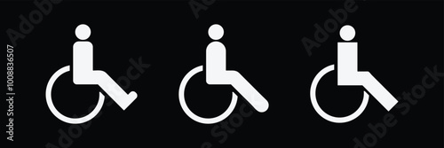 Disabled icon. A glyph style icon of disabled person.