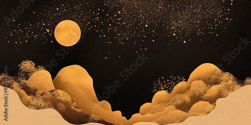 A serene night scene featur...