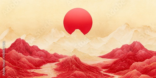 A serene landscape featurin...