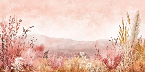 A serene landscape featurin...