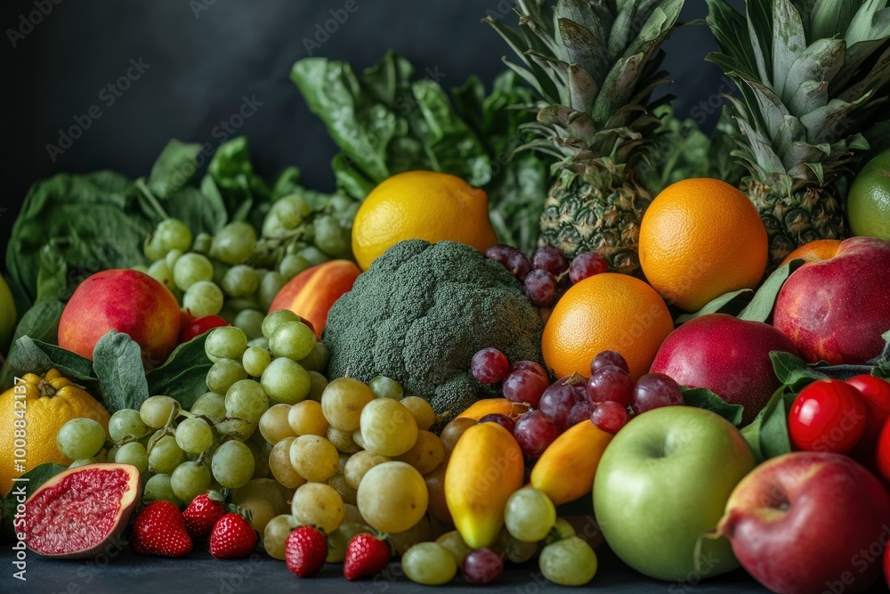 fruit and vegetable background - generative ai fruit and vegetable background - generative ai