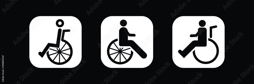 Disabled person icon on a white background. EPS 10. Disabled person icon on a white background. EPS 10.