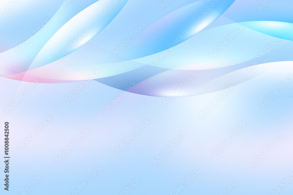 Fototapeta premium Abstract geometric dynamic wave curve soft light gradient pastel blue pink background design for graphic pattern web illustration technology network smart digital backdrop wallpaper banner