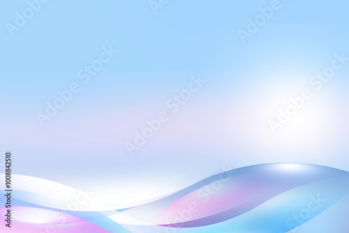 Abstract geometric dynamic wave curve soft light gradient pastel blue pink background design for graphic pattern web illustration technology network smart digital backdrop wallpaper banner