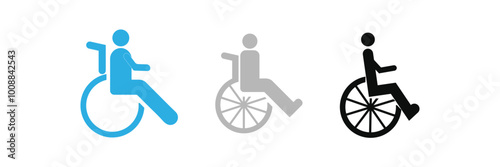 Disabled icon. A glyph style icon of disabled person.