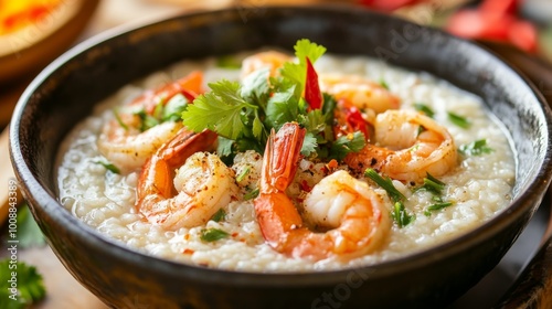 Creamy Shrimp Risotto with Fresh Herbs and Spices