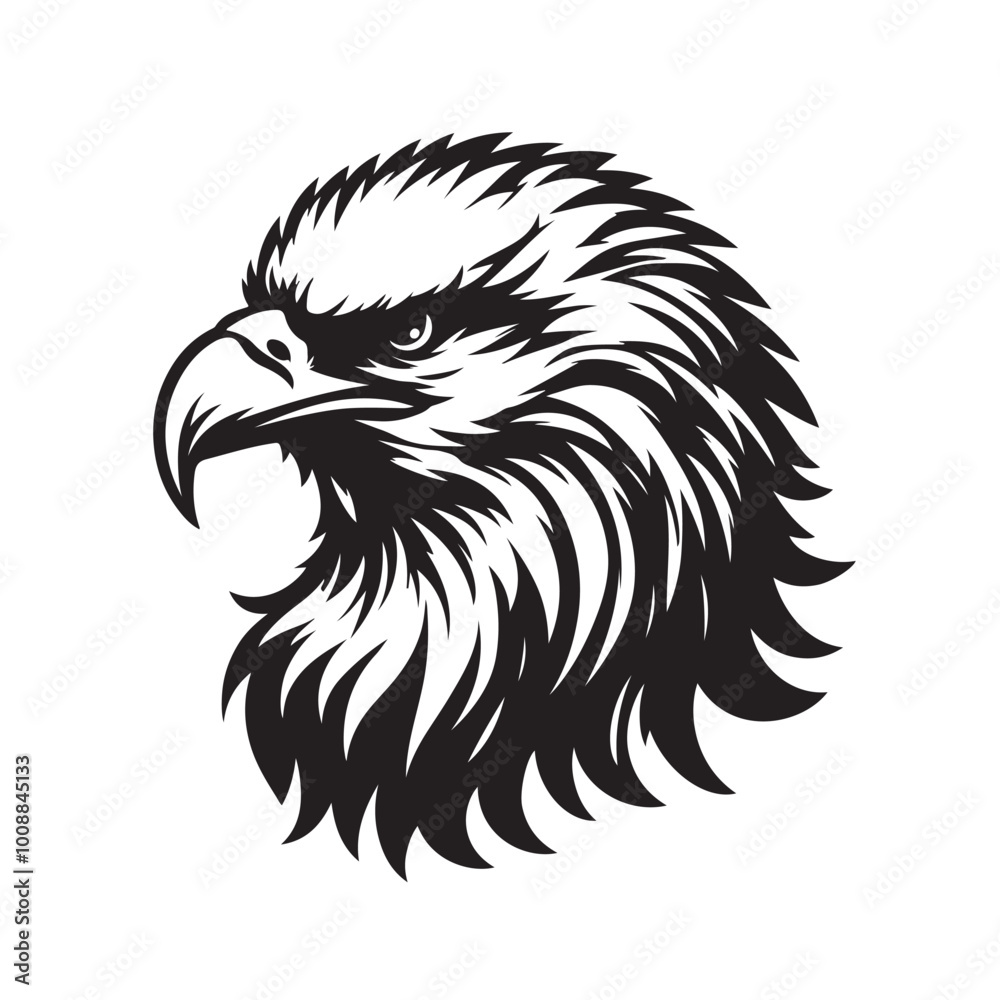 Majestic Bald Eagle in Flight Over Scenic Landscape. Bald Eagle silhouette vector Majestic Bald Eagle in Flight Over Scenic Landscape. Bald Eagle silhouette vector