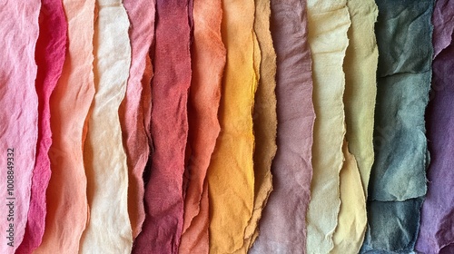 Swatches of Fabric Dyed with Natural Plant-Based Dyes for Eco-Friendly Projects
