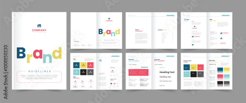 Brand guideline design colorful brand guidelines template