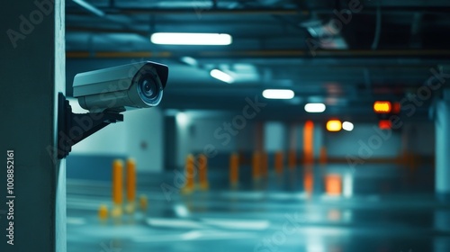 Security Camera in Modern Parking Garage Environment