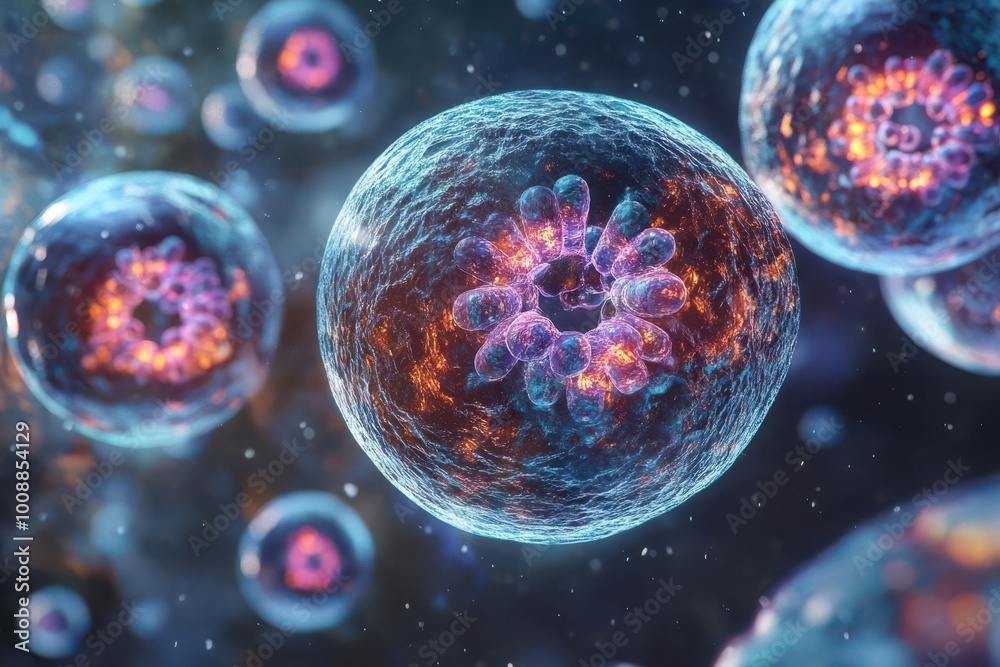 A close-up view of colorful cells showcasing intricate structures and vibrancy, highlighting the beauty of microscopic life. A close-up view of colorful cells showcasing intricate structures and vibrancy, highlighting the beauty of microscopic life.