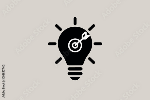 Light bulb with target, concept of idea, strategy and objective.