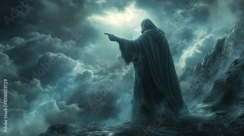 Mysterious Figure in a Stormy Landscape