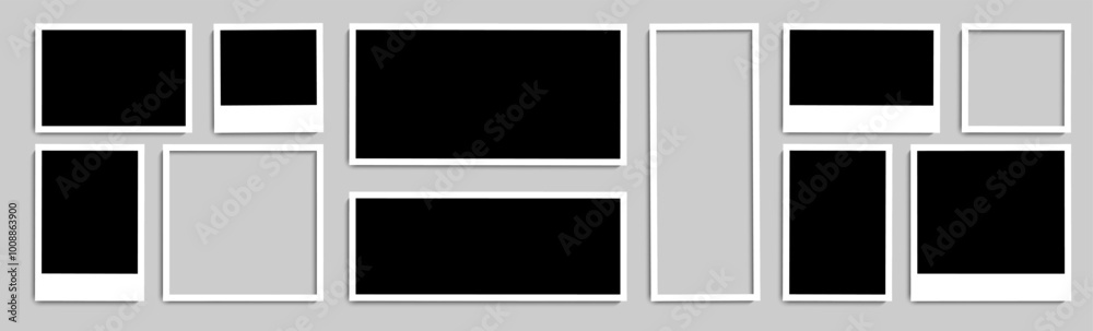 Photo Frames. Empty Photo Frames. Old Photo. Old Frame. Old Photos Frame with shadow. Vector illustration Photo Frames. Empty Photo Frames. Old Photo. Old Frame. Old Photos Frame with shadow. Vector illustration