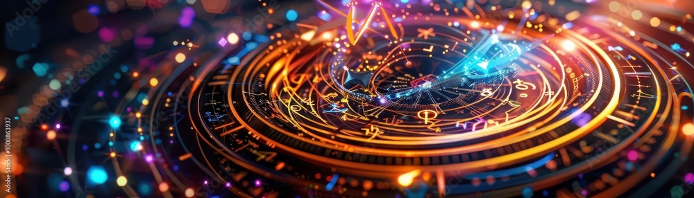 Astrology chart with celestial symbols, mystical and intricate, Digital, Soft tones, Photograph, Star chart Astrology chart with celestial symbols, mystical and intricate, Digital, Soft tones, Photograph, Star chart