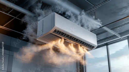 Air Conditioner Malfunction Smoke Faulty Unit HVAC Repair