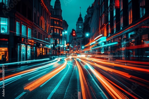 City Street Lights at Night