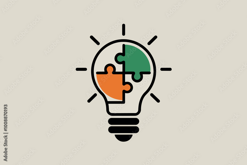 Light bulb with puzzle pieces, concept of idea, innovation and solution. Light bulb with puzzle pieces, concept of idea, innovation and solution.
