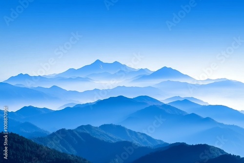 Blue Mountains Under a Clear Sky