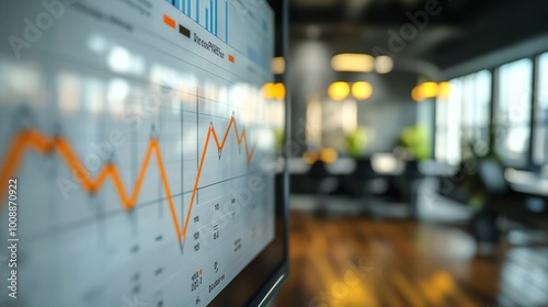 Business Analytics Dashboard in Modern Office Space