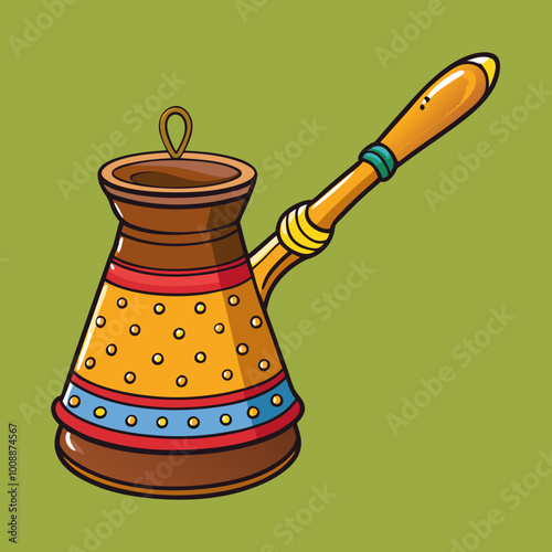 vector illustration of cezve coffee pot