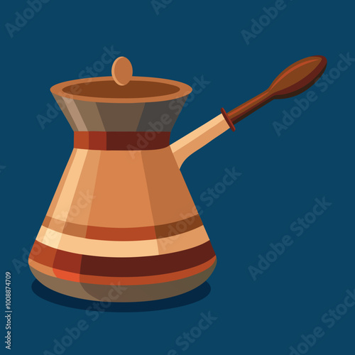 vector illustration of cezve coffee pot